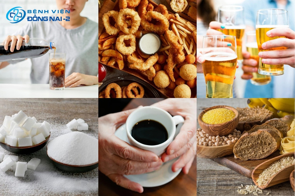 Cần tránh đường tinh luyện, cồn, caffeine cao, đồ chiên rán, tinh bột tinh chế,.. khi bị rụng tóc