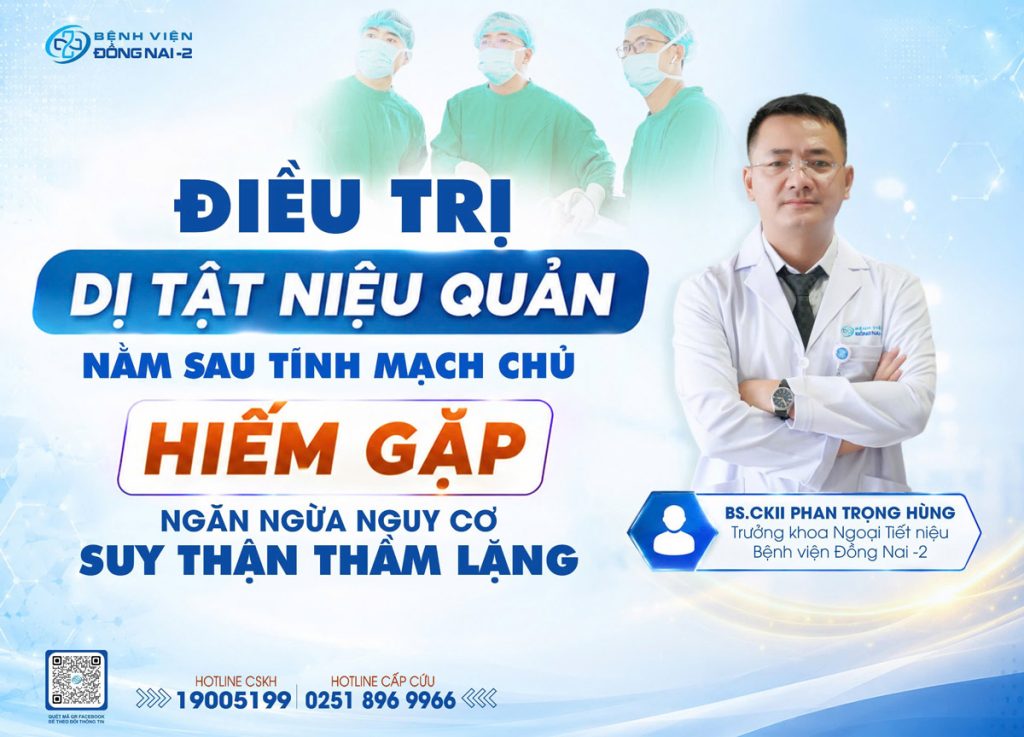 Phẫu thuật thành công dị tật niệu quản nằm sau tĩnh mạch chủ 